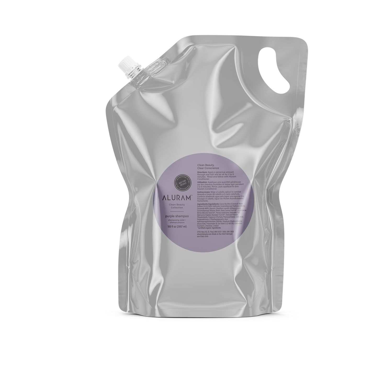 Purple Shampoo Pouch 100oz (Case of 4)