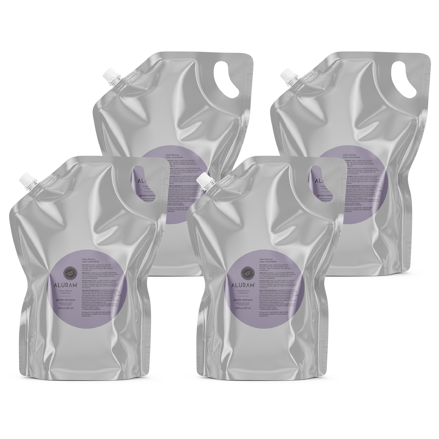 Purple Shampoo Pouch 100oz (Case of 4)